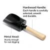 POMIKU Toddler Gardening Set 6 Wooden Handle Metal Tools for Kids, Montessori Outdoor Play Includes Shovel, Rake, Fork, Scoop & Sand Bucket Shovel Beach and Dirt Digging Toys for Boys & Girls view 2
