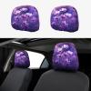 hgnblsip 2 Pack Purple Print Universal Car Headrest Cover Elastic, Cute Stylish Car Seat Head Rest Cover Protector, Interior Front & Rear Seat Headrest Pads Decor for Womens Car SUV Auto view 1