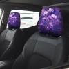 hgnblsip 2 Pack Purple Print Universal Car Headrest Cover Elastic, Cute Stylish Car Seat Head Rest Cover Protector, Interior Front & Rear Seat Headrest Pads Decor for Womens Car SUV Auto view 2