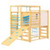 9-in-1 Wooden Indoor Jungle Gym with Slide for Kids 2-8, Blue view 1