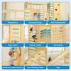 9-in-1 Wooden Indoor Jungle Gym with Slide for Kids 2-8, Blue view 3