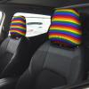 hgnblsip 2 Pack Rainbow Pattern Print Universal Car Headrest Cover Elastic, Cute Stylish Car Seat Head Rest Cover Protector, Interior Front & Rear Seat Headrest Pads Decor for Womens Car SUV Auto view 2
