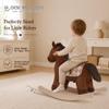 Rock My Baby Rocking Horse for Toddlers 18M+, Dark Brown Plush Ride-On Horse Toy with Realistic Galloping Sounds, Upgraded Wooden Rocker for Boys and Girls view 3