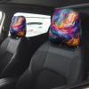 2 Pack Abstract Music Themed Print Universal Car Headrest Cover Elastic, Cute Stylish Car Seat Head Rest Cover Protector, Interior Front & Rear Seat Headrest Pads Decor For Womens Car Suv Auto view 2