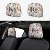hgnblsip 2 Pack Oodles of Poodles Print Universal Car Headrest Cover Elastic, Cute Stylish Car Seat Head Rest Cover Protector, Interior Front & Rear Seat Headrest Pads Decor for Womens Car SUV Auto view 1