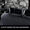 hgnblsip 2 Pack Skull Skeleton Print Universal Car Headrest Cover Elastic, Cute Stylish Car Seat Head Rest Cover Protector, Interior Front & Rear Seat Headrest Pads Decor for Womens Car SUV Auto view 4