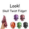 3D Printed Twisty Skull Fidget Toy, 3D Printed Skeleton, Rotating Clicker Fidget, Skull Sensory Toy for Stress Relief, Pocket Quiet Desk Fidget, Halloween Gothic Novelty Gift view 2