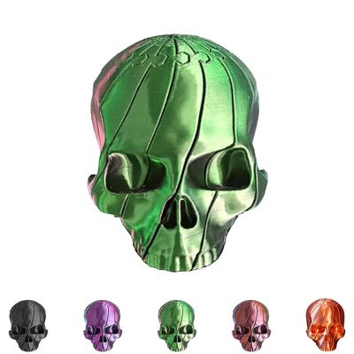 3D Printed Twisty Skull Fidget Toy, 3D Printed Skeleton, Rotating Clicker Fidget, Skull Sensory Toy for Stress Relief, Pocket Quiet Desk Fidget, Halloween Gothic Novelty Gift