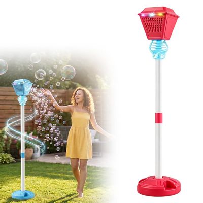 Automatic Bubble Machine, 2026 New Rechargeable Bubble Maker, Multi-Functional LED Bubble Machine for Celebrations, Adjustable Height Bubble for Adult Parties and Weddings (Red)