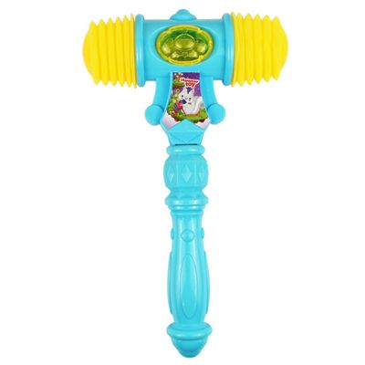 Ameble Squeaky Hammer Toy for Kids Ages 3+, Sound-Making Toddler Hammer with Built-in Whistle for Interactive Play, Learning, Sensory Development, Blue