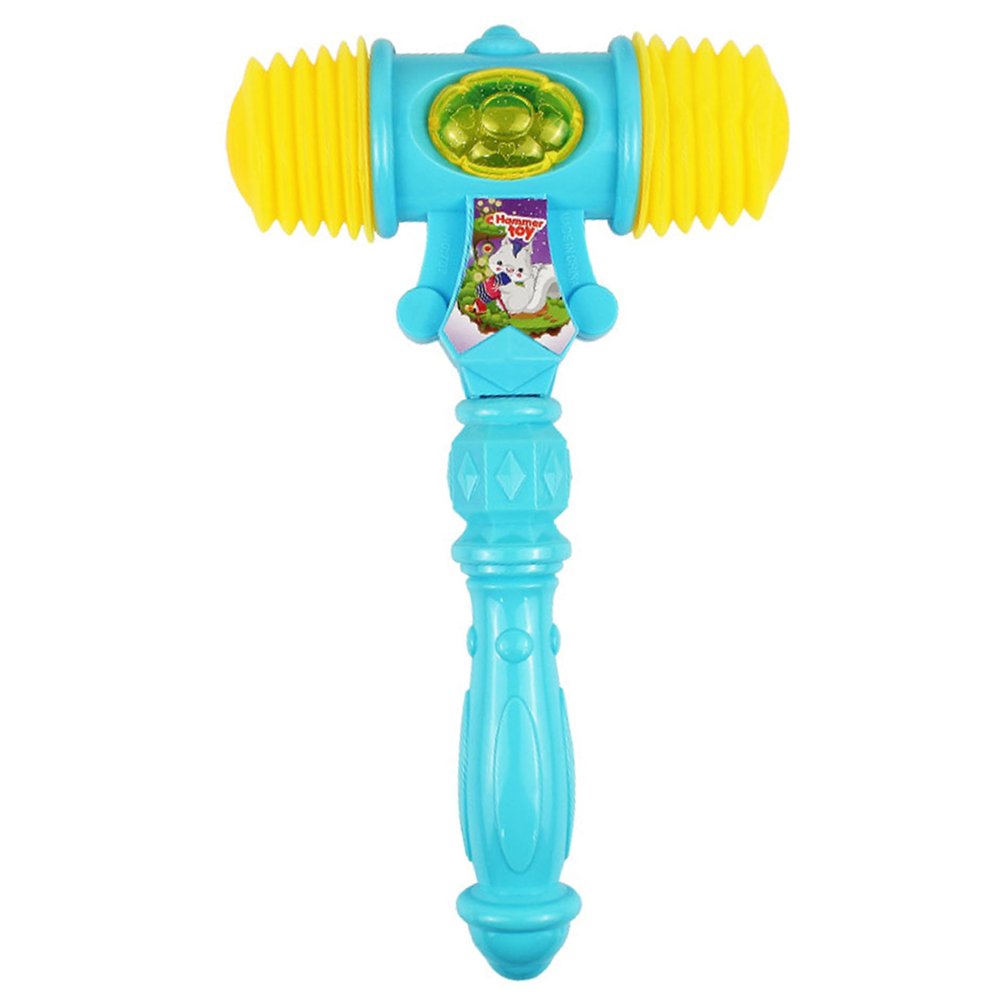 Ameble Squeaky Hammer Toy for Kids Ages 3+, Sound-Making Toddler Hammer with Built-in Whistle for Interactive Play, Learning, Sensory Development, Blue