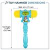 Ameble Squeaky Hammer Toy for Kids Ages 3+, Sound-Making Toddler Hammer with Built-in Whistle for Interactive Play, Learning, Sensory Development, Blue view 2