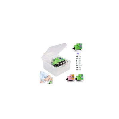 Math Roller Stamp, Randomized Digital Roller Stamp Addition Subtraction Practice Tool, Automatic Addition Subtraction Rollers Stamper for Math Teacher Preschool Elementary (Green Add)