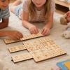 Ahgsup 28pcs Wood Quilt Domino Blocks, Educational Game Cherry Wood Puzzle Set for 2-4 Players, with Engraved Quilt Patterns, Ideal for Trips or Crafting Gatherings view 2
