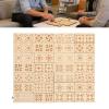 Ahgsup 28pcs Wood Quilt Domino Blocks, Educational Game Cherry Wood Puzzle Set for 2-4 Players, with Engraved Quilt Patterns, Ideal for Trips or Crafting Gatherings view 3