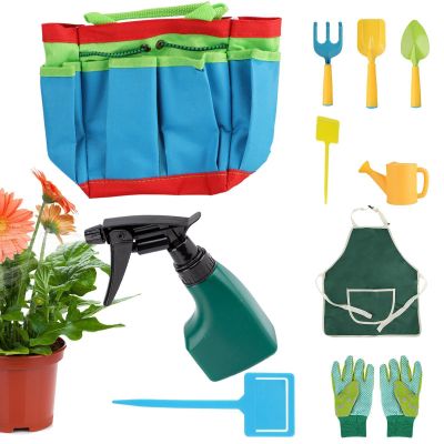 Kids Gardening Set, Real Metal Gardening Tools Kit, Small Apron, Garden Tool Set, for Boys Girls Summer Outdoor Patio Lawn Yard Beach Sand Play Farm