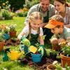 Kids Gardening Set, Real Metal Gardening Tools Kit, Small Apron, Garden Tool Set, for Boys Girls Summer Outdoor Patio Lawn Yard Beach Sand Play Farm view 2