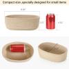 Dahey Mini Woven Storage Baskets for Organizing, 3 Pack Small Oval Beige view 3