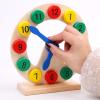 tysszx Montessori Wooden Teaching Clock Toy, Time Learning Toy with Colorful Numbers view 4