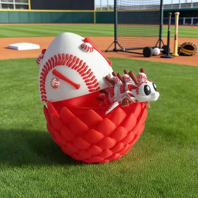 3D Printing Cute Baseball Dragon + Dragon Egg Model Plastic Decoration Table Top Decoration Sculpture Ornaments Festival Gift