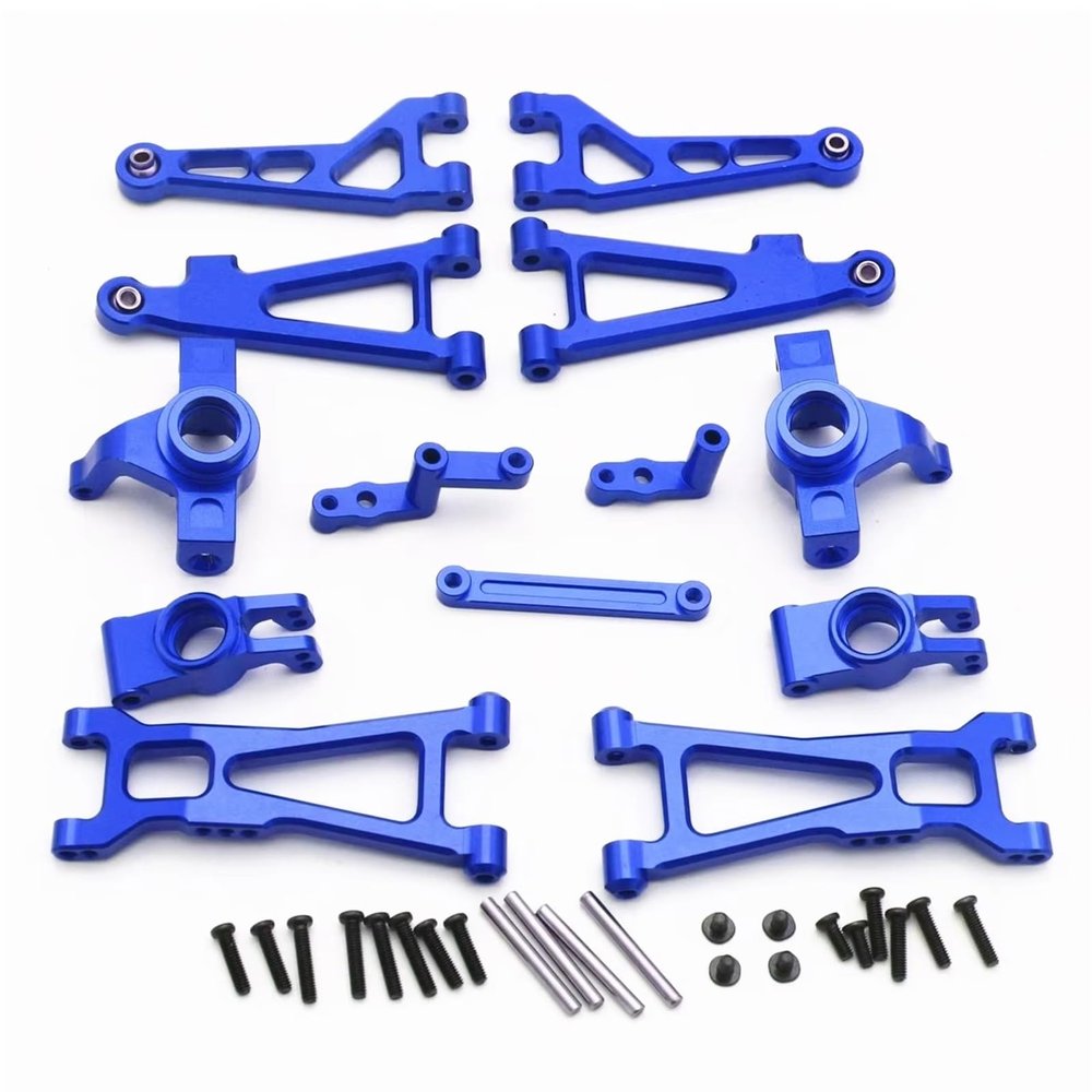 YTRASDF RC Spare Part Compatible with Redcat for Volcano 16 1/16 RC Car OP Upgrade Parts Accessories Set Metal Suspension Arm Steering Assembly Steering Cup(Blue)