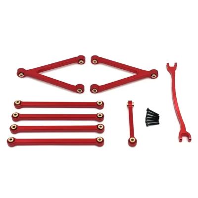 RC Replacement Parts for FMS for FCX24 1/24 for Camel Cup Metal for Chassis Links Pull Rods and Steering Rods Set RC Crawler Car Upgrade Parts Accessories(Red)