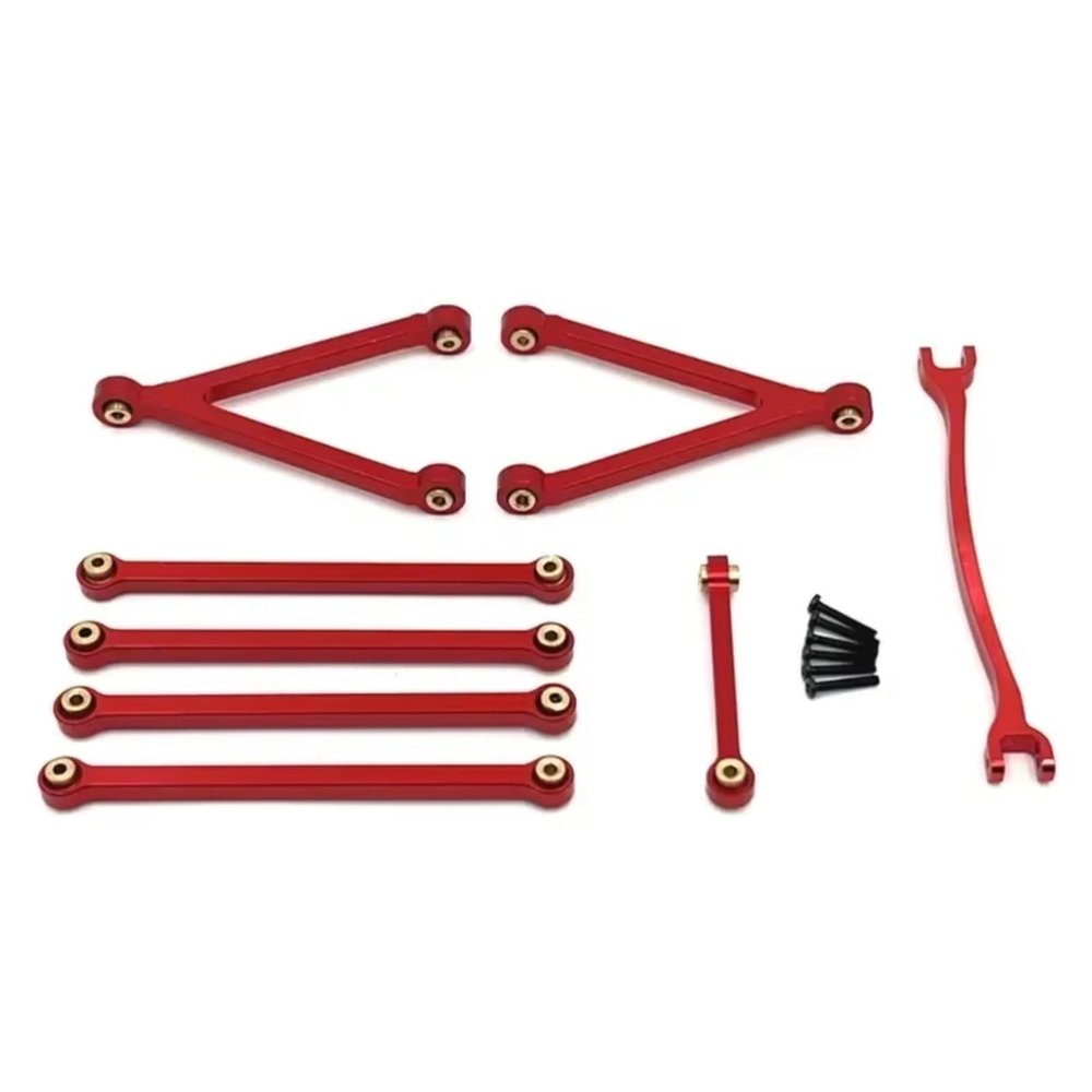 RC Replacement Parts for FMS for FCX24 1/24 for Camel Cup Metal for Chassis Links Pull Rods and Steering Rods Set RC Crawler Car Upgrade Parts Accessories(Red)