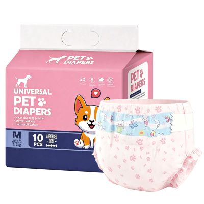 Pet Diapers, Goat Diapers for Females,M Waist Size 28-48/10 Pieces All-Absorb Disposable Secure Fit, Breathable Absorbency, Leak Guard, Cute Patterns, Stays Dry Longer, Goats to Move Freely Indoors