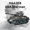 2.4GHz 1/16 Scale M4A3E8 Sherman Medium RC Tank Metal Reinforced Edition (RTR), Featuring A 360 Rotating Turret, Smoke Effects, Combat Sound System, And Infrared Combat Capabilities (Olive Drab) view 2
