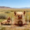 3D Print Cute Nerdy Highland Cattle + Highland Bull Cave Model Plastic Decorative Table Top Decoration Sculpture Ornaments Festival Gifts view 2