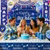 Blue Birthday Decorations for Men Boys, White Navy Blue Party Decorations view 4