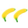 2pc Fake Banana Stress Relief Fidget 6.89 x 1.97in Soft PU Foam Desk Accessory | Lightweight Squeeze Fidget for Adults | Novelty Office Decor & Relaxation Tool view 1