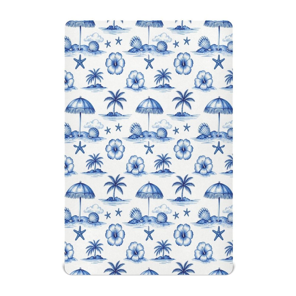 Crib Fitted Sheets Coastal Granddaughter Preppy Hawaiian Coconut Toddler Bedding for Crib 52''x28''