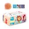 Baby Sensory Toy Tissue Box with Silky & Crinkle Tissues - Montessori Fine Motor Skills Developmental Pull Toy for Toddlers view 1
