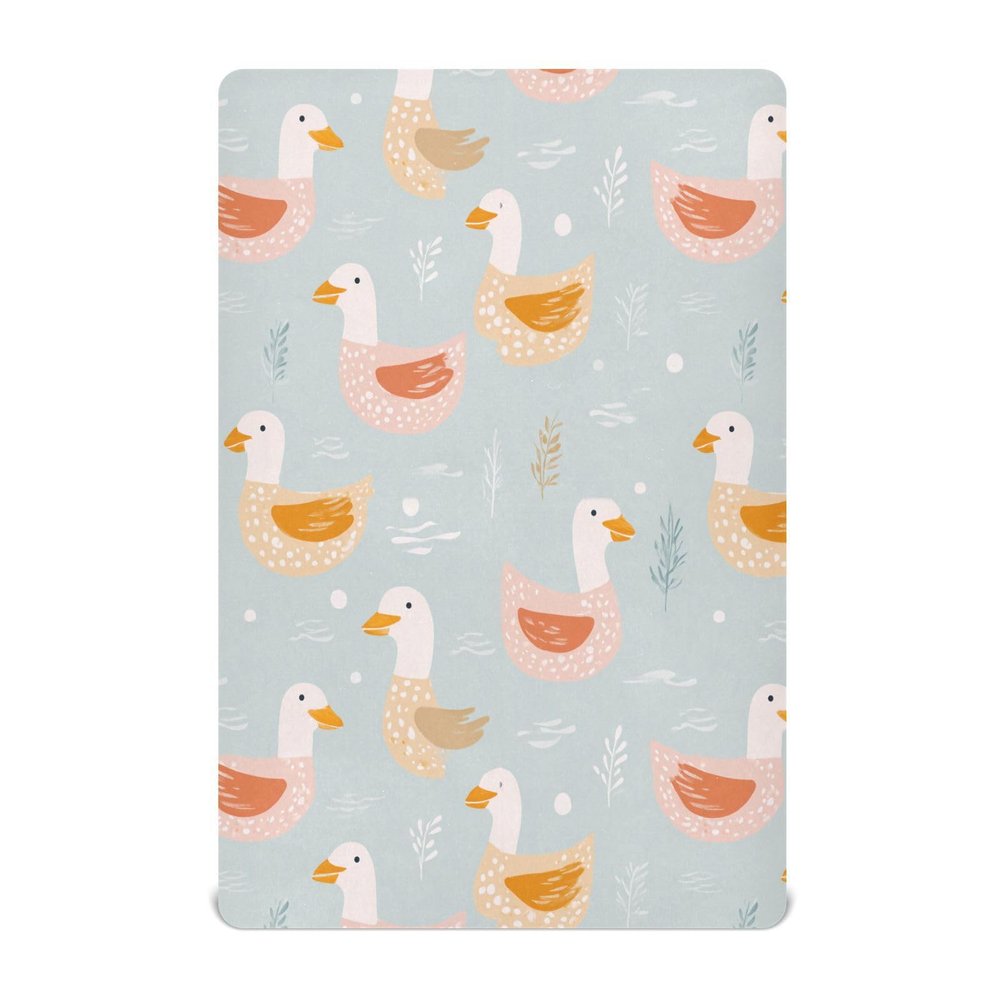 Baby Muslin Crib Sheets Naughty Aquarium Gooses Cream Toddler Bed for Crib 39''x 27''