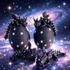 3D Print Cute Dadling Galaxy Starry Dragon+Dragon Egg Model Plastic Ornaments Table Top Decoration Sculpture Ornaments Festival Gifts view 3