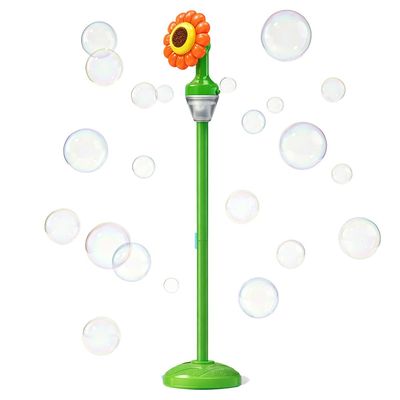 Street Lamp Bubble Machine, 2026 New Automatic Bubble Machine Stand with Light Music, Adjustable Standing Bubble Maker Blower Torch-Shaped for Outdoor Party Birthday Wedding (Orange Sunflowers)