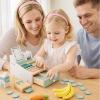 Qryselen Wooden Cash Register Toy, Cash Register Toy Set with Scanner, Play Money & Shopping Cards, Kids Cashier Role Play , Educational for Learning Math Skills view 2