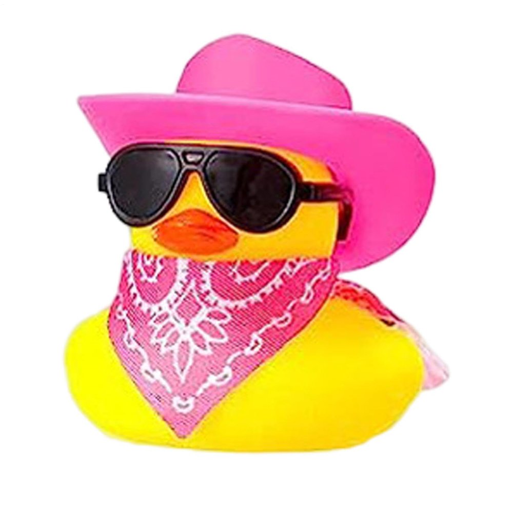 Rubber Duck with Cowboy Hat Dashboard Ornament Car Decor Goody Bag Filler