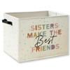 KSDUT Boho Girl Nursery Foldable Storage Bins Box with Handles, Sisters Make the Best Friends Collapsible Foldable Basket Organizer for Girls Room Bedroom Bathroom Playroom Clothes Books view 1