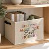 KSDUT Boho Girl Nursery Foldable Storage Bins Box with Handles, Sisters Make the Best Friends Collapsible Foldable Basket Organizer for Girls Room Bedroom Bathroom Playroom Clothes Books view 3