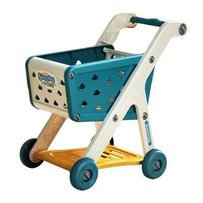 Yunmeryker Kids Shopping Cart Toy Shopping Trolley Toy Deluxe Supermarket Handcart Toy for Preschool Ages 3 and Up Early Educational, Blue
