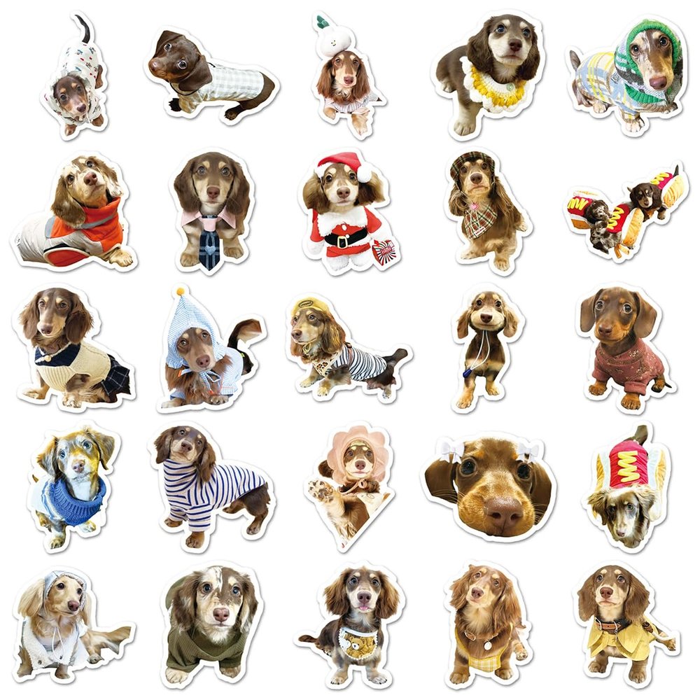 100Pcs Dachshund Dog Stickers - 2 Sets, Decorative for Notebooks, Desks, Journals & Daily Crafts