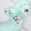 Leamoo 34.25" L x 16.54" W x 34.65" H Toddler Rocking Horse Hdpe Blue Ride-On Toy view 4