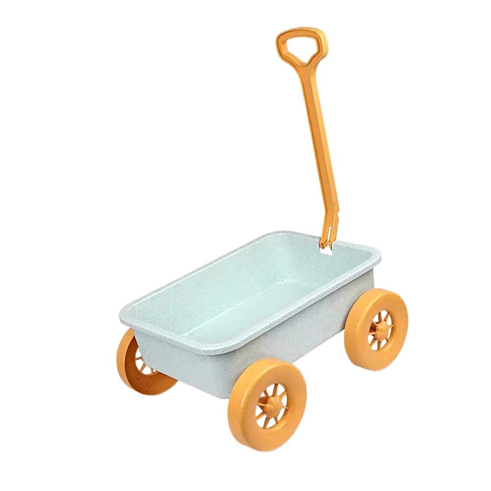 FashionCha Wagon Toy Pretend Outdoor Toy Vehicle Push Pull Cart Trolley Sand Game Educational Toy with Easy Portability Suitable for Summer Beach, Blue