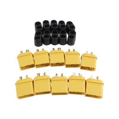 10Pairs XT60H (XT60 Upgrade) Connectors, Male Female bu/*llet Plugs with Sheath for Lithium Bat*/tery Planes Car(10PCS XT60H-M)