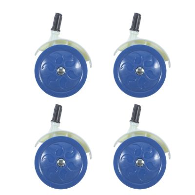 ERINGOGO 4pcs Baby Walker Replacement Wheels, Stroller Bearing Caster Quiet Removable Drive Walker Wheel for Infant Mobility, Baby Pushchair Accessories Dark Blue