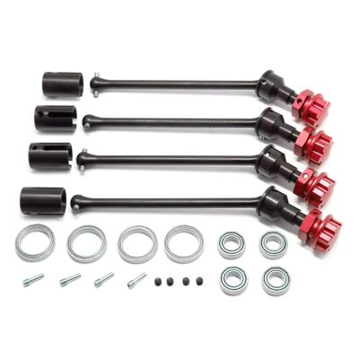 RC Cars Models Compatible with Traxxas for MAXX for Widemaxx 1/10 RC Car Parts 4Pcs Steel Extended Drive Shaft CVD with Splined Wheel Hex(Red)