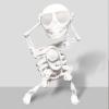 3D Printed Dancing Skeleton Toy, Wind Up Mechanical Wobble Skull Figurin*, Funny Shaking Skeleton Prank Toy, Automatic Swing Desktop Fidget Ornament for Halloween Party Gift (White) view 1