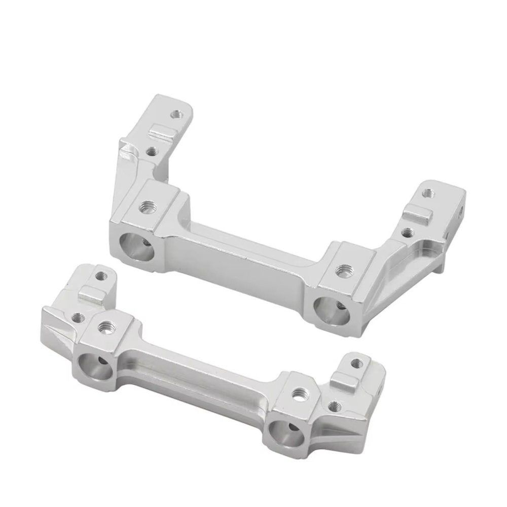 RC Modifications Spare for Axial 90047 for Wrangler for SCX10 II 90046 1/10 Metal Front Rail Bumper Mount Servo Bracket RC Crawler Upgrade Parts(Silver)